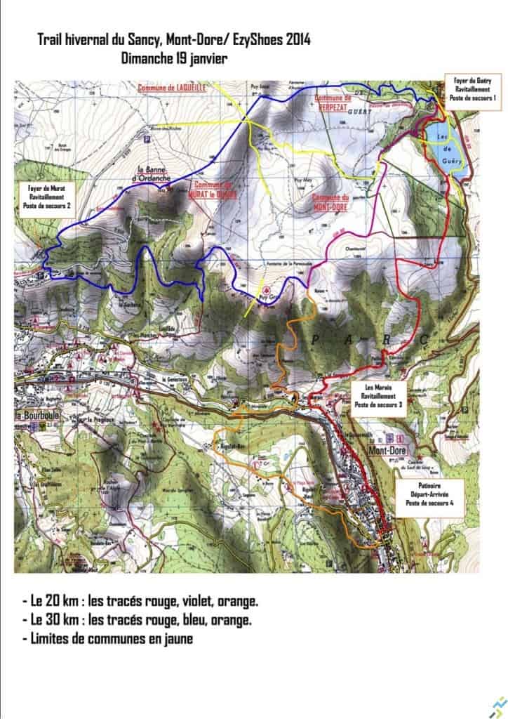 parcours trail hivernal Sancy