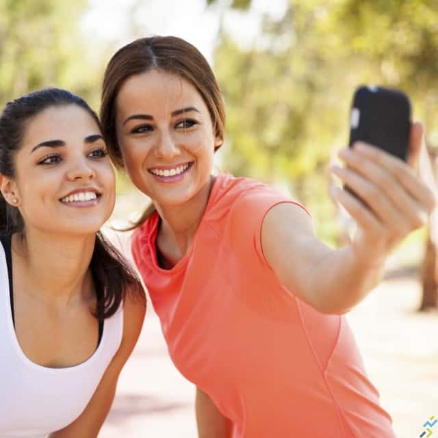 Runners taking a selfie